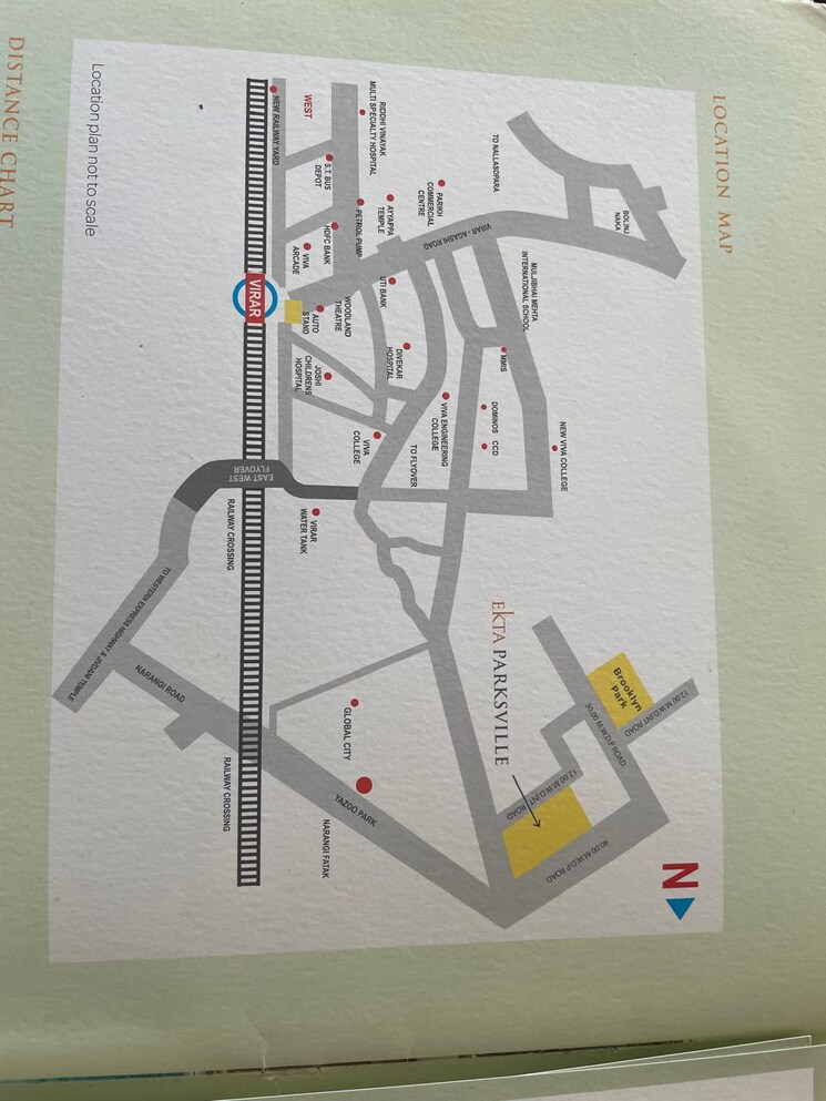 Map Location, ekta-parks-ville 2 Bedroom 583 Sq.Ft. Apartment In Virar West Palghar 8347942