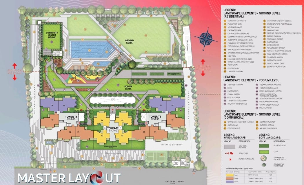 3 BHK + Study Room Apartment For Sale in Nirala Trio