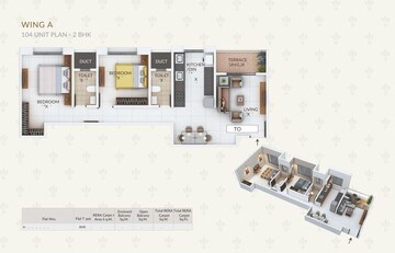 Floor Plan in 2 BHK Apartment at Balewadi Phata – for Sale