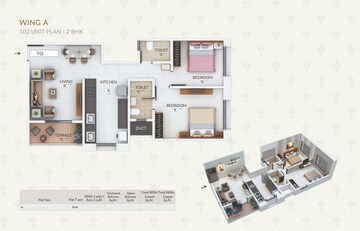 Floor Plan in 2 BHK Apartment at Balewadi Phata – for Sale