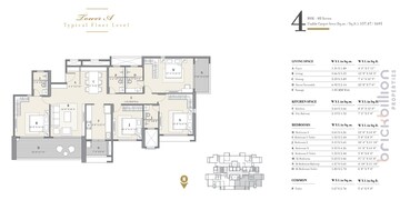Floor Plan in 4 BHK Apartment at Balewadi Phata – for Sale