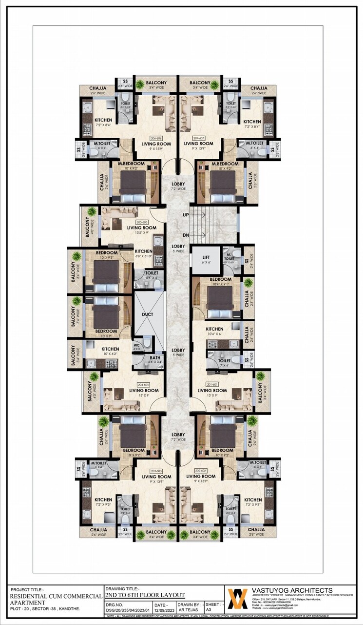 Floor Plan, sai-crest 1 Bedroom 750 Sq.Ft. Apartment In Kamothe Sector 35 Navi Mumbai 8350834