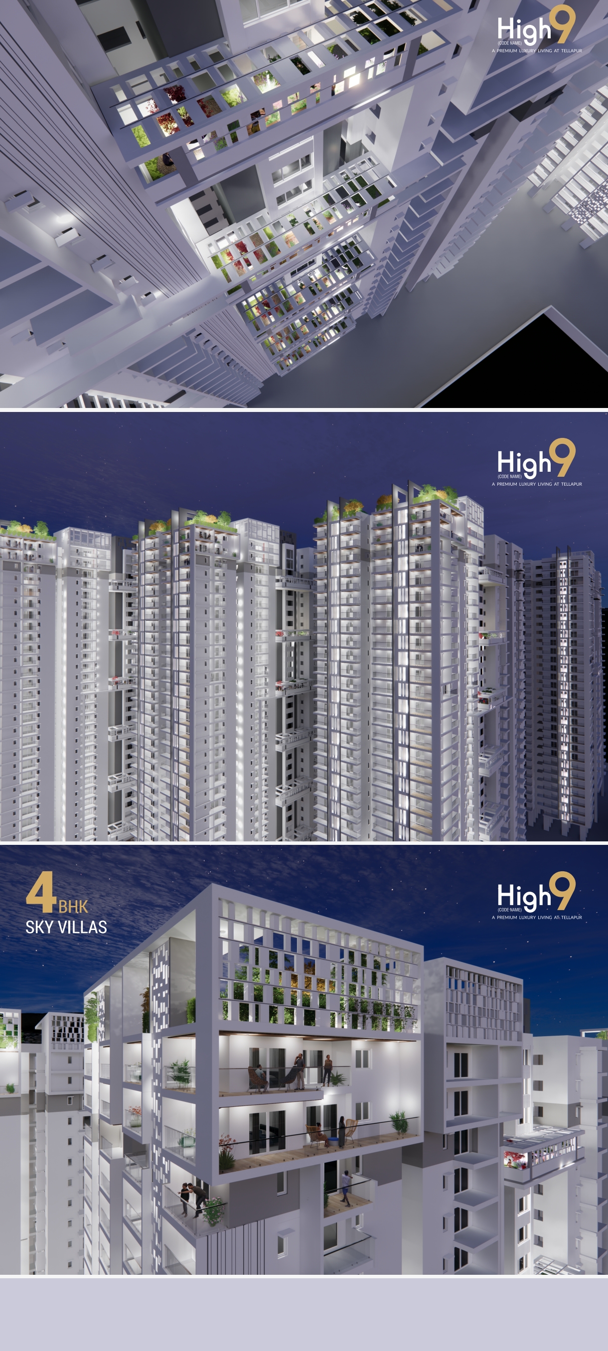 3 BHK + Pooja Room 1695 Sq.Ft. Apartment in Anvita High 9