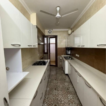 Kitchen in 3 BHK Builder Floor at Greater Kailash I – for Rent
