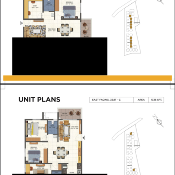 Floor Plan in 3 BHK Apartment at Nizampet – for Sale