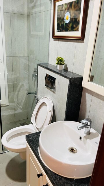 Bathroom in 3 BHK Apartment at LnT Raintree Boulevard, Hebbal – for Rent