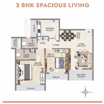 Floor Plan in 2 BHK Builder Floor at Varsha Balaji Skyline, Kharghar Sector 34 – for Sale