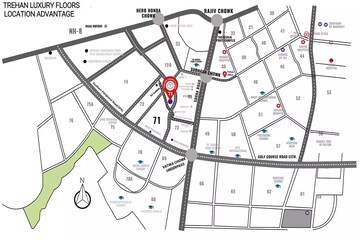 3 BHK Builder Floor – Map Location View at Sector 71 - for Sale