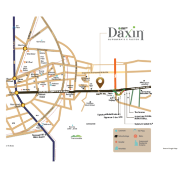 3.5 BHK Builder Floor – Map Location View at Signature Global Daxin Vistas, Bhondsi - for Sale