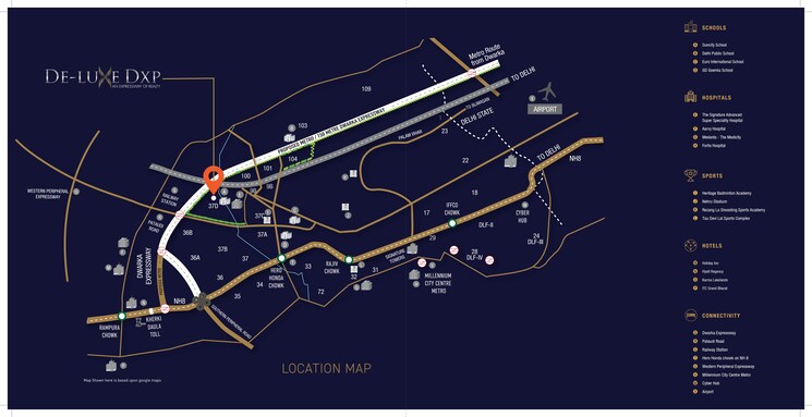 Map Location, signature-global-de-luxe-dxp 4 Bedroom 3253 Sq.Ft. Apartment In Sector 37d Gurgaon 8356939