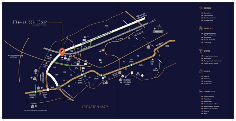 Map Location, signature-global-de-luxe-dxp 4 Bedroom 3253 Sq.Ft. Apartment In Sector 37d Gurgaon 8356939