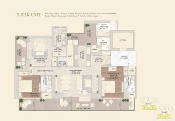 Floor Plan in 4 BHK Apartment at Signature Global Twin Tower DXP, Sector 84 – for Sale