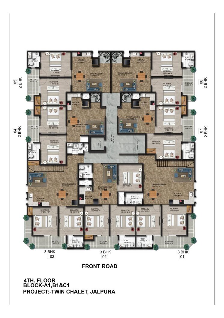 Floor Plan, ambesten-twin-corsage 2 Bedroom 1030 Sq.Ft. Apartment In Sector 1 Greater Noida Greater Noida 8358273
