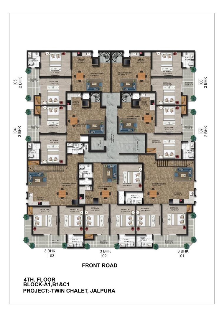 Floor Plan, ambesten-twin-corsage 2 Bedroom 1030 Sq.Ft. Apartment In Sector 1 Greater Noida Greater Noida 8358273