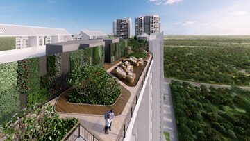 Balcony in 2 BHK Apartment at Kalpataru Immensa, Kolshet Road – for Rent