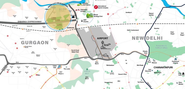 Map Location, m3m-crown 3 Bedroom 1555 Sq.Ft. Apartment In Sector 111 Gurgaon 8358750