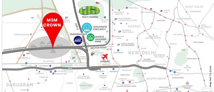 Map Location, m3m-crown 4 Bedroom 2270 Sq.Ft. Apartment In Sector 111 Gurgaon 8358756