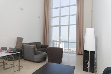 Living Room in 2 BHK Apartment at LnT Crescent Bay T5, Parel – for Rent