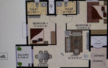 3 BHK Apartment For Sale in Mahindra Ashvita, Kukatpally