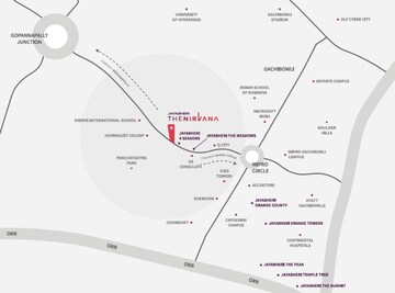 2 BHK Apartment – Map Location View at Flora Vihaan Apartment, Gachibowli - for Rent