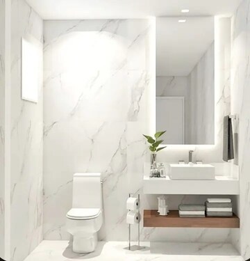 Bathroom in 3 BHK Apartment at Mahavir Enclave 1 – for Sale