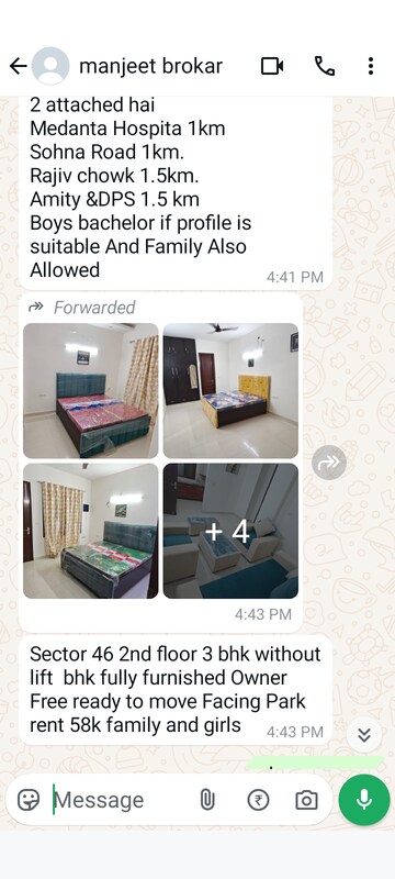 3 BHK Builder Floor For Rent in Sector 46