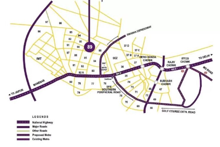 Map Location, godrej-zenith 3 Bedroom 1676 Sq.Ft. Apartment In Sector 89 Gurgaon 8359510