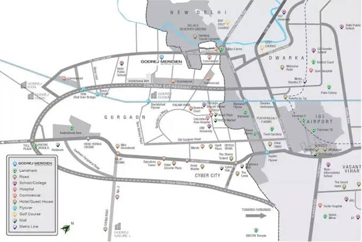 Map Location, godrej-meridien 4 Bedroom 2720 Sq.Ft. Apartment In Sector 106 Gurgaon 8359677