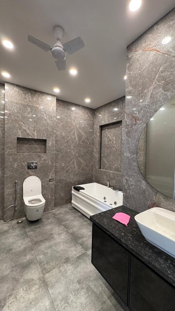 Bathroom in 4 BHK Builder Floor at Ansal Sushant Lok I, Sector 43 – for Rent