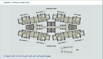 Floor Plan in 2 BHK Apartment at Kalpataru Immensa, Kolshet Road – for Rent