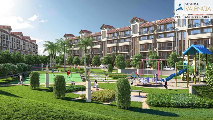 Garden, sushma-valencia 3 Bedroom 1800 Sq.Ft. Apartment In International Airport Road Zirakpur 8366202