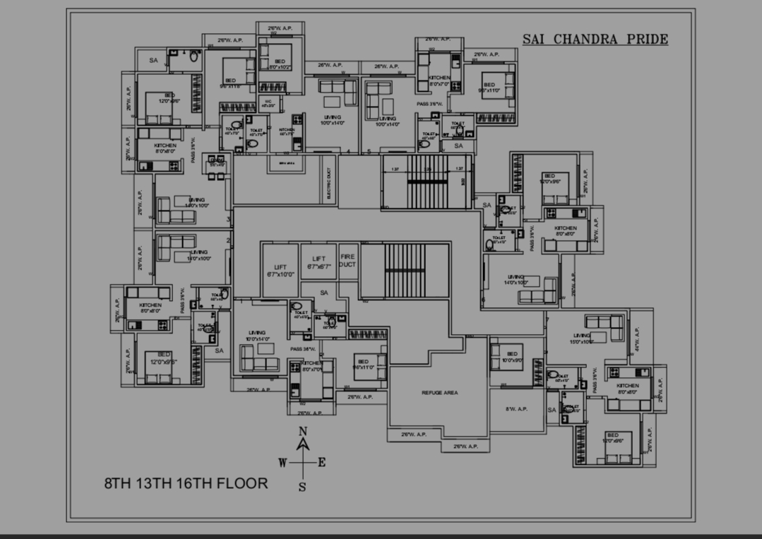 1 BHK 422 Sq.Ft. Builder Floor in Mauli Sai Chandra Pride