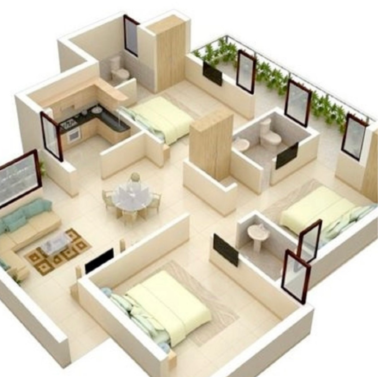 Floor Plan, tdi city 3 Bedroom 180 Sq.Ft. Builder Floor In Tdi City Panipat 8366757