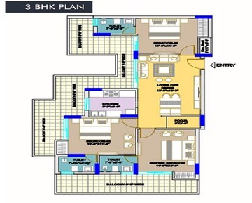 Floor Plan in 4 BHK Penthouse at Sector 91 – for Sale