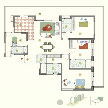 Floor Plan in 3 BHK Apartment at Max Estate 360, Sector 36a – for Sale
