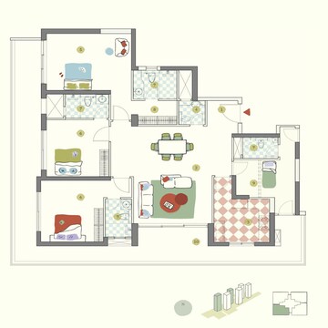 Floor Plan in 4 BHK Apartment at Max Estate 360, Sector 36a – for Sale
