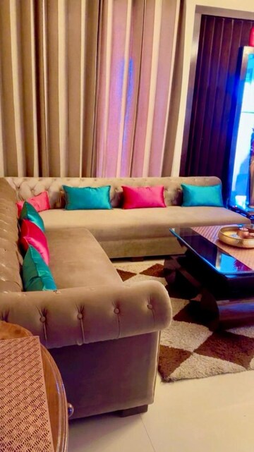 Living Room in 3 BHK Apartment at Golden Sand Apartments, Dhakoli Village – for Sale
