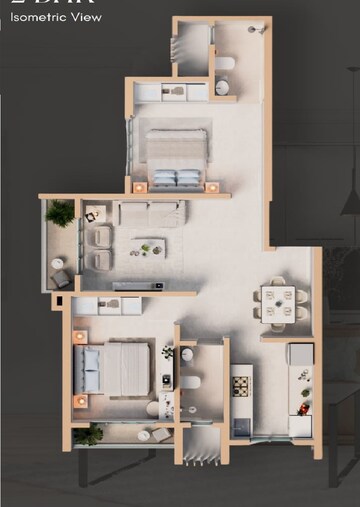 Floor Plan in 2 BHK Apartment at Balaji Sky Heights, Mira Road – for Sale