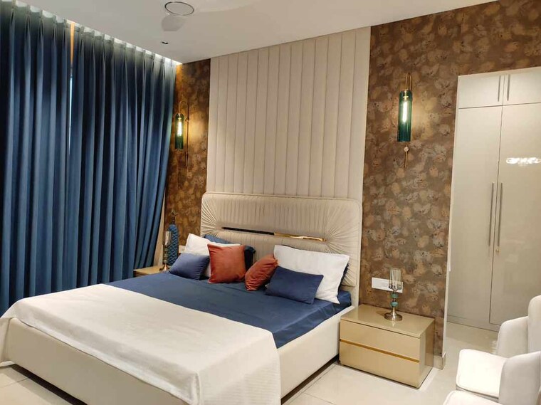 Bedroom, hermitage-centralis 3 Bedroom 1750 Sq.Ft. Apartment In Vip Road Zirakpur 8370266
