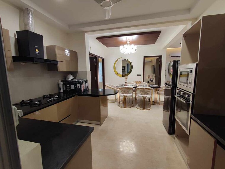 Kitchen, hermitage-centralis 3 Bedroom 1750 Sq.Ft. Apartment In Vip Road Zirakpur 8370266