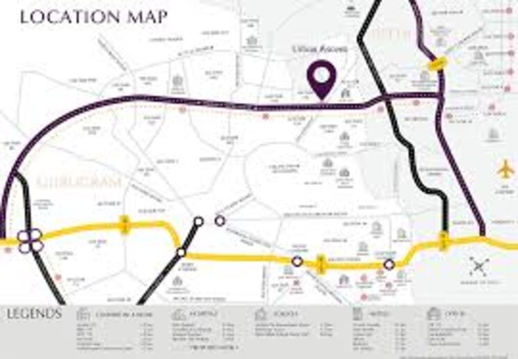 Map Location, emaar-urban-oasis 3 Bedroom 2410 Sq.Ft. Apartment In Sector 62 Gurgaon 8370559