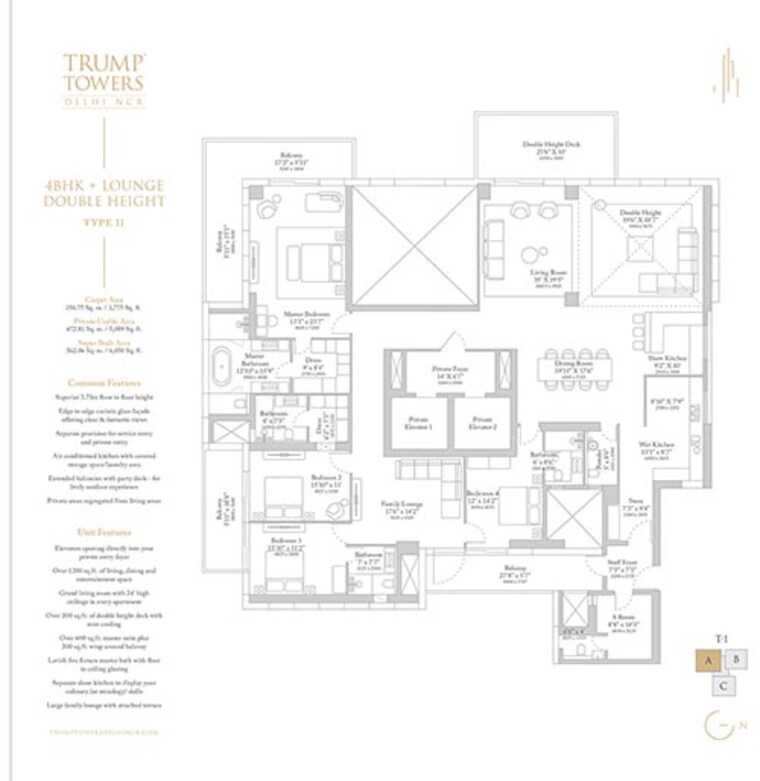Floor Plan, m3m-trump-tower 4 Bedroom 4550 Sq.Ft. Apartment In Sector 65 Gurgaon 8371682