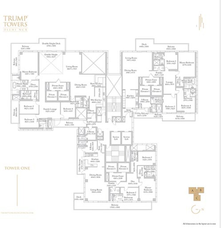 Floor Plan, m3m-trump-tower 4 Bedroom 4550 Sq.Ft. Apartment In Sector 65 Gurgaon 8371682