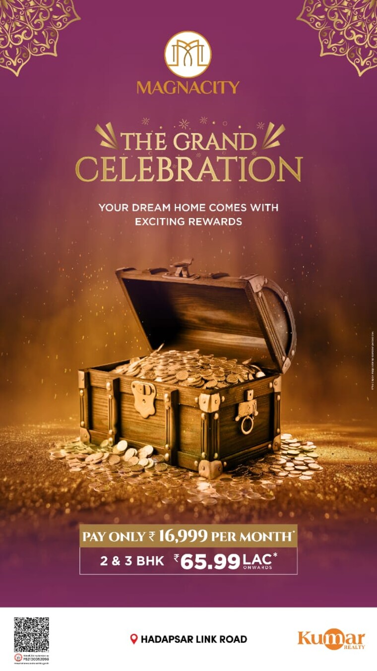  Parking, kumar-magna-city 2 Bedroom 757 Sq.Ft. Apartment In Manjri Budruk Pune 8372925