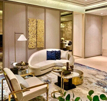 Living Room in 4 BHK Apartment at Rustomjee Crown, Prabhadevi – for Rent