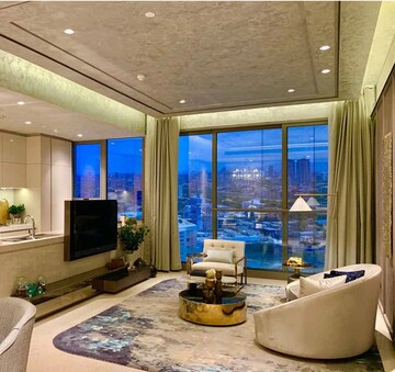 Living Room in 4 BHK Apartment at Rustomjee Crown, Prabhadevi – for Rent