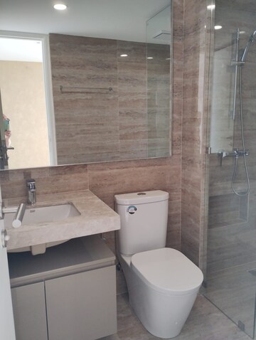 Bathroom in 3 BHK Apartment at Hiranandani Meridian, Manpada – for Rent