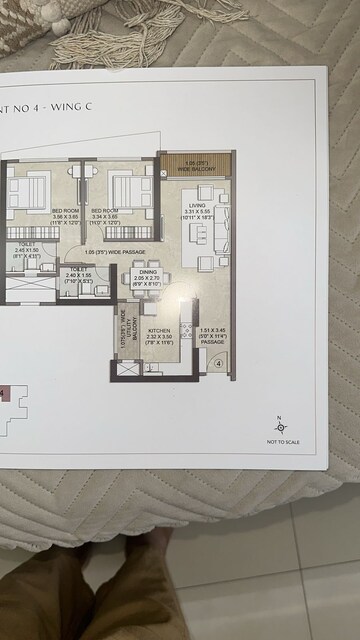 Floor Plan in 2 BHK Apartment at Kalpataru Radiance, Goregaon West – for Sale