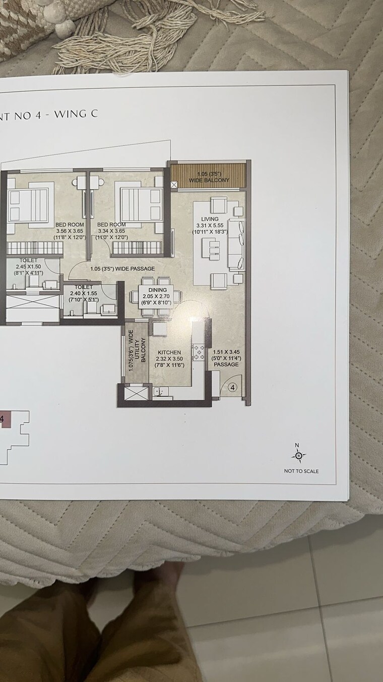 Floor Plan, kalpataru-radiance 2 Bedroom 881 Sq.Ft. Apartment In Goregaon West Mumbai 8375219