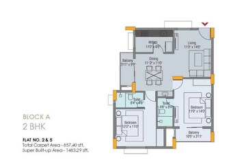 Floor Plan in 2 BHK Apartment at Phulnakhara – for Sale